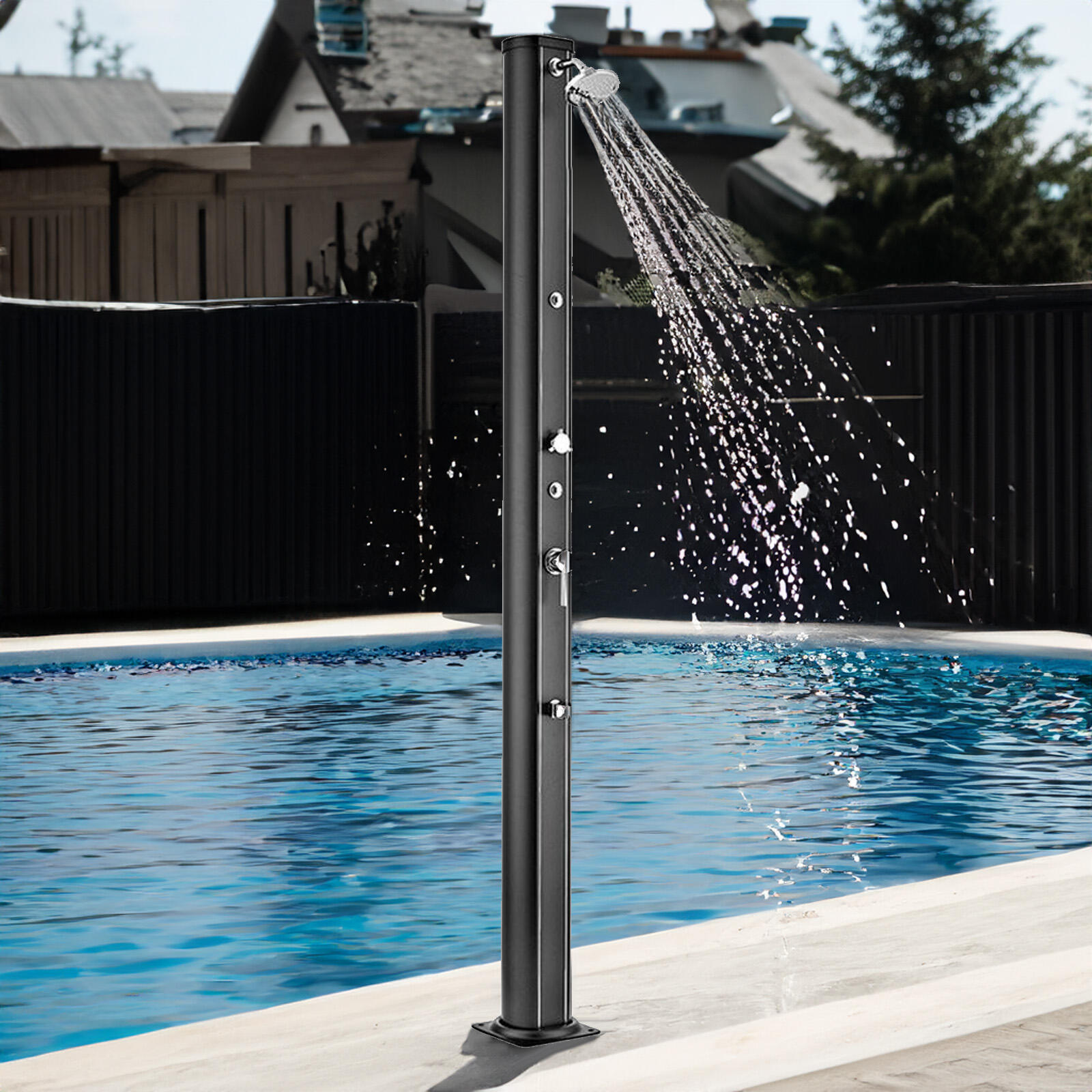 Ducha solar de aluminio negro 32 L 2/5
