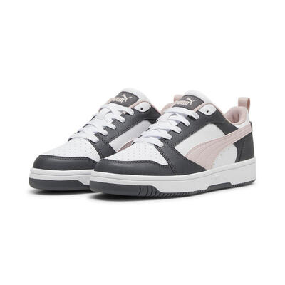 Rebound v6 low sneakers puma strong gray mauve mist white pink