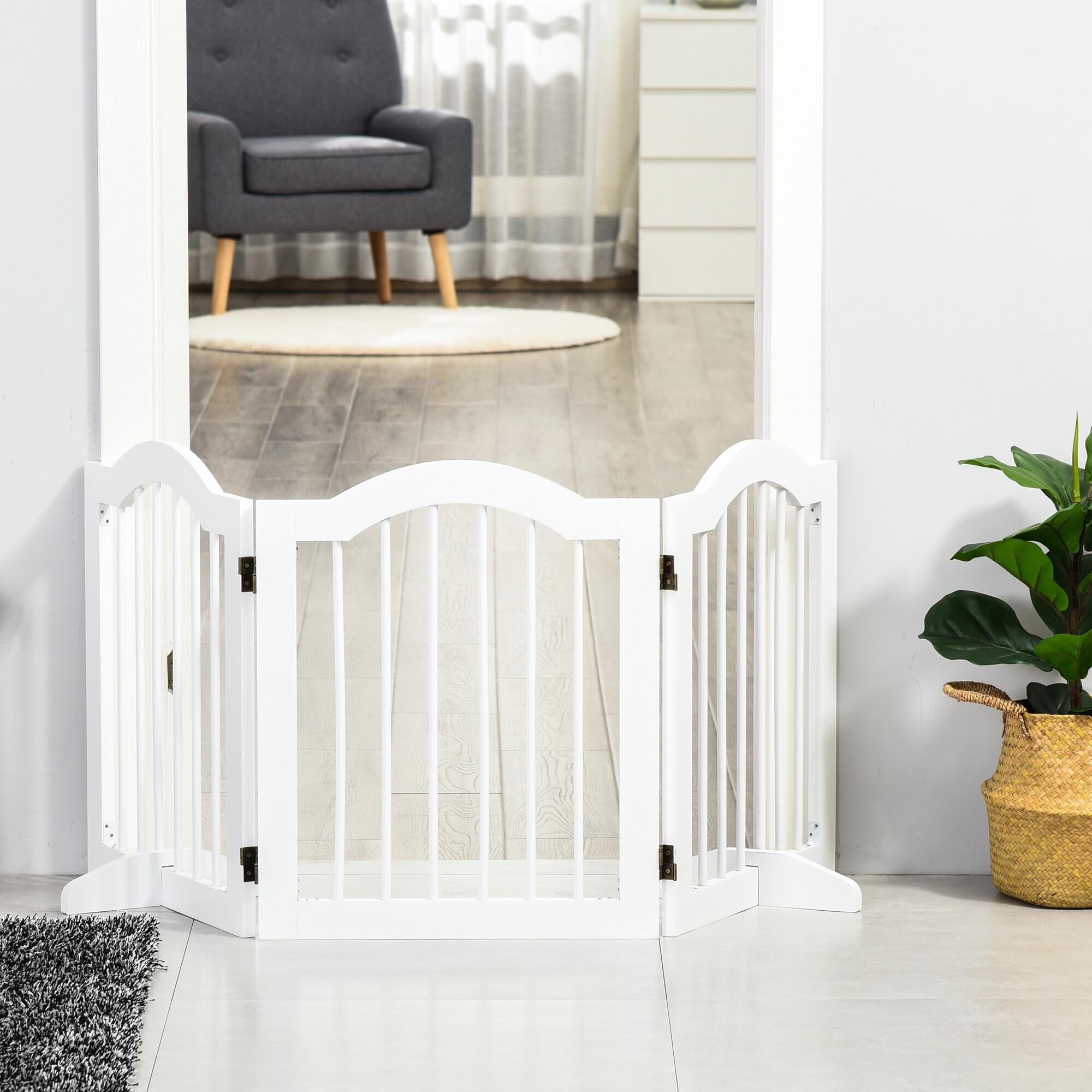 Barrera de Seguridad PawHut 154.5x29.5x61 cm Blanco 2/7