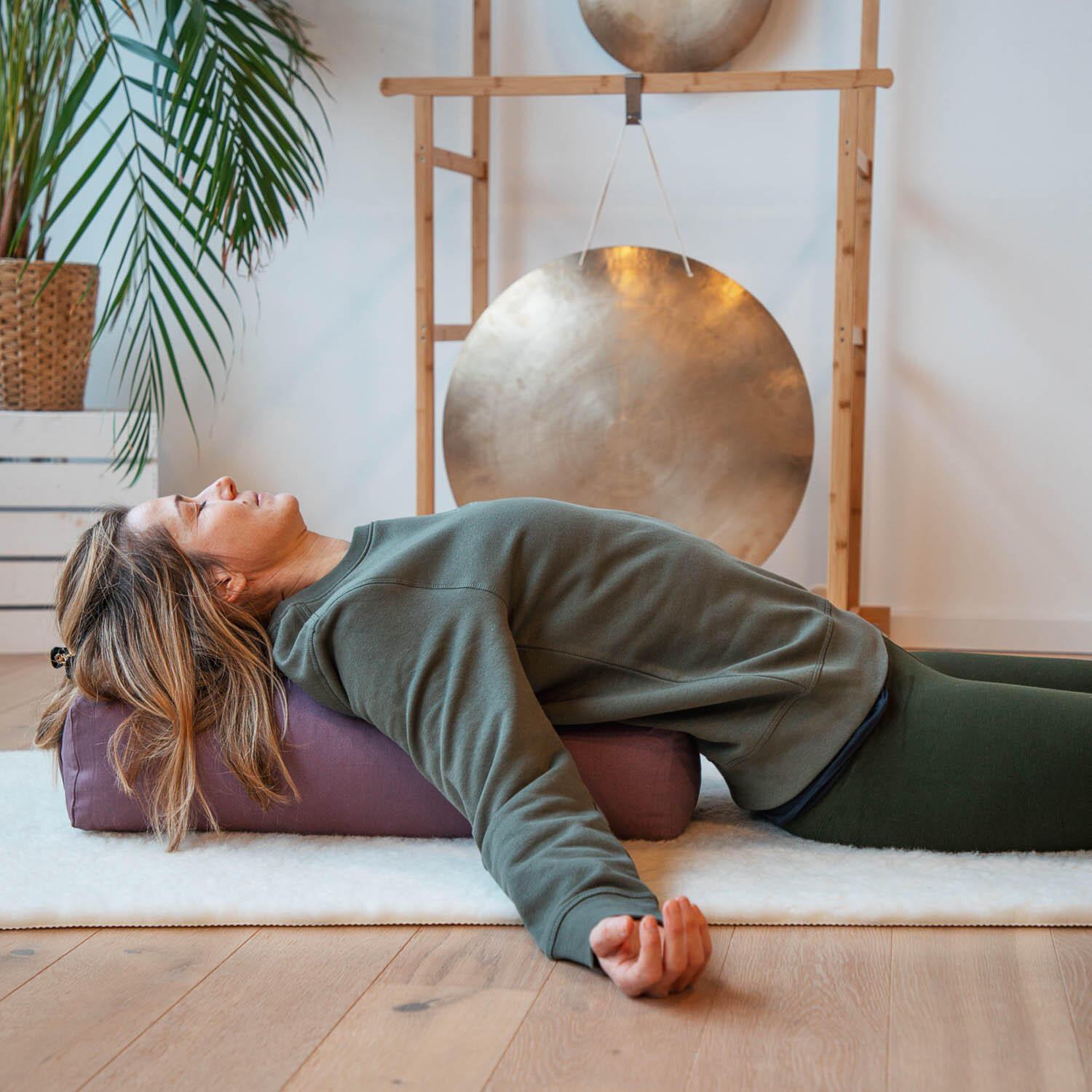 Salamba (rechteckig) Yoga-Bolster ECO, KAPOK  Aubergine 5/6