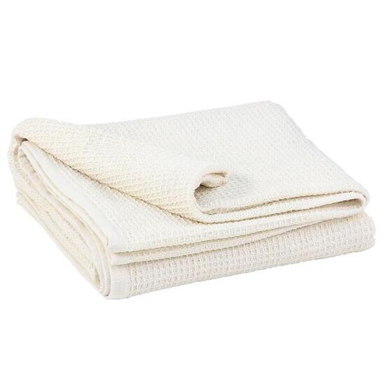 Coperta yoga in cotone a nido d'ape Bodhi - Ecru