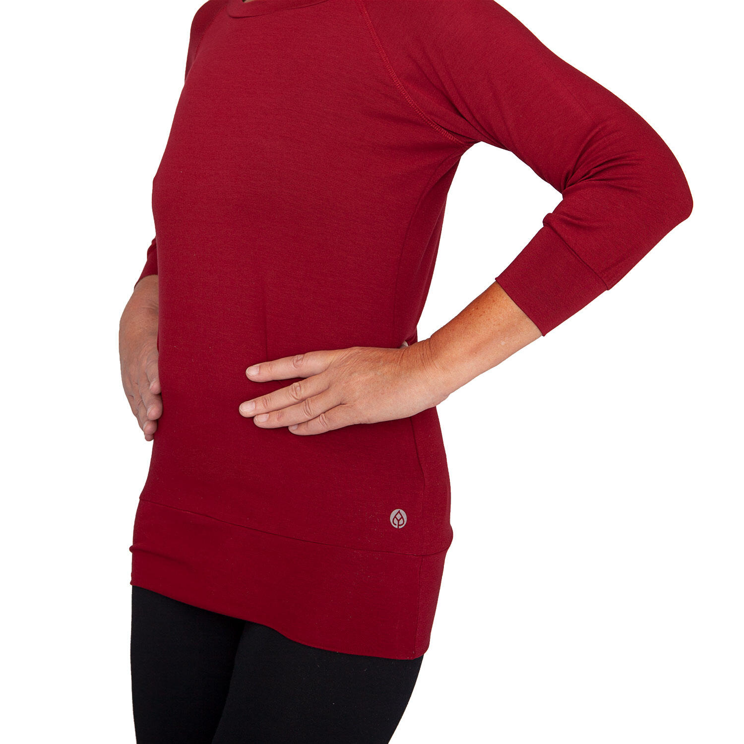 Casual ¾ Yoga Longsleeve, Modal, Bordeaux 6/6