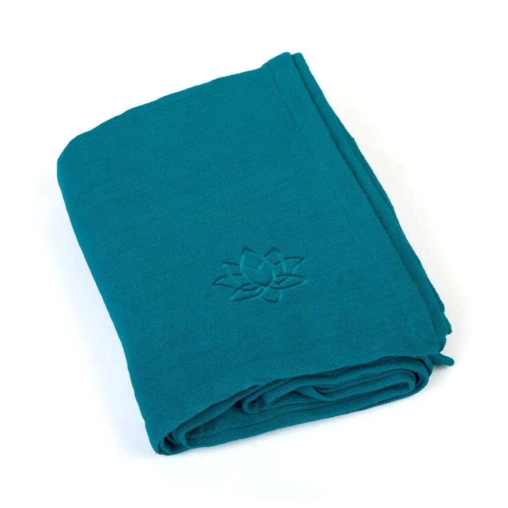 Памучно йога одеяло Bodhi Shavasana 150 x 200 см - тюркоаз
