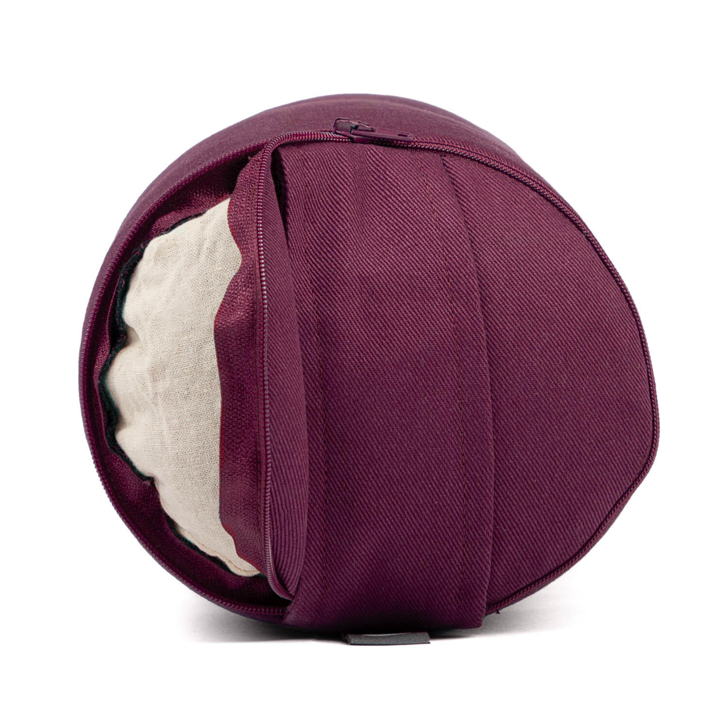 Yoga Mini-Bolster (rund), Nackenrolle, ECO, Buchweizenschalen  Aubergine 3/5