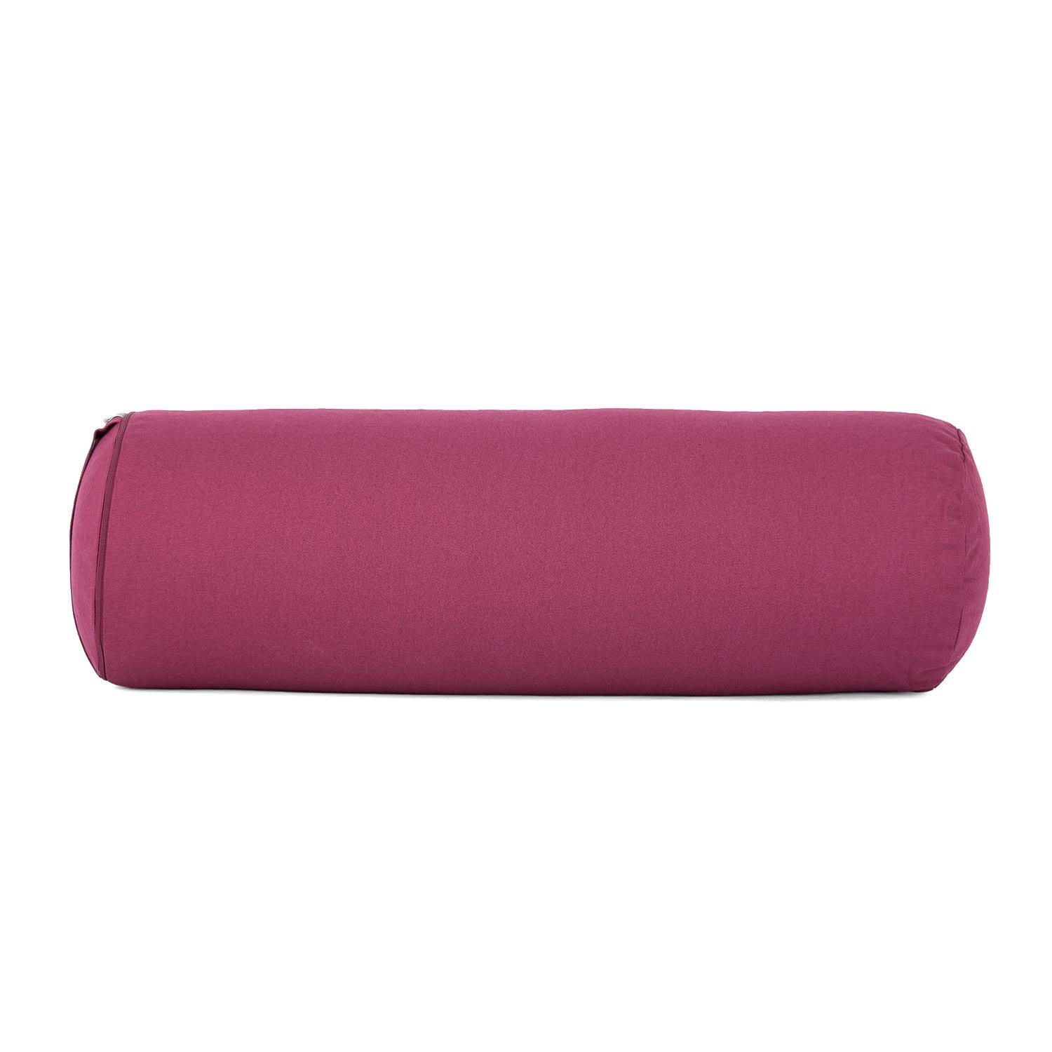 Yoga-Bolster (rund) BASIC aubergine, Dinkelhülsen 2/6