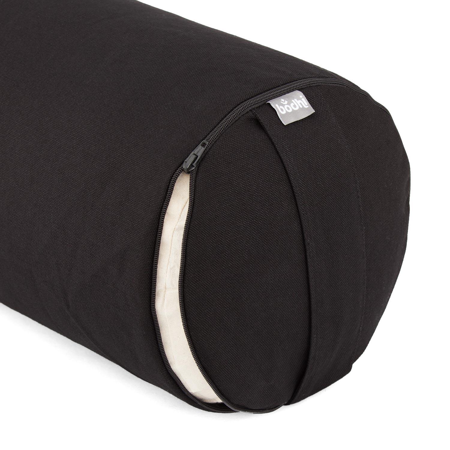 Yoga-Bolster (rund) BASIC schwarz, Dinkelhülsen 3/6