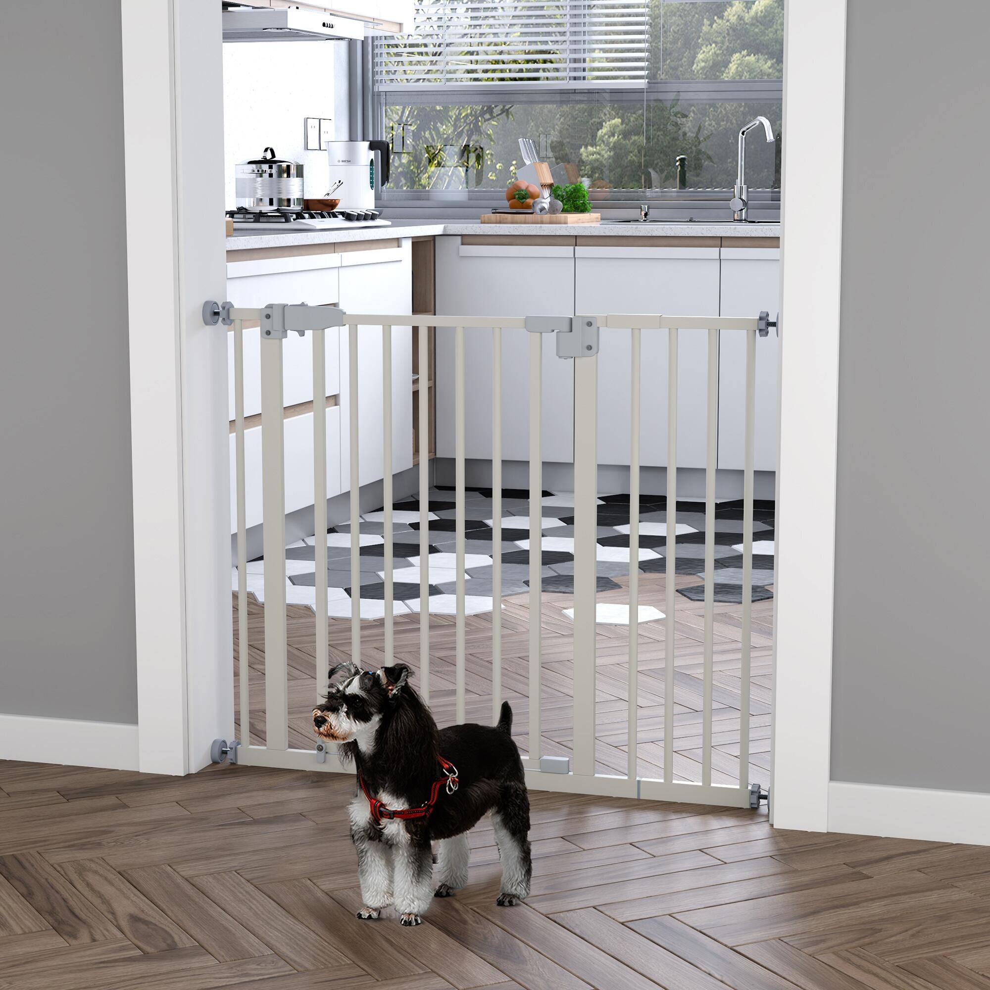 Barrera de Seguridad para Perros PawHut 97.5x4x76.2 cm Blanco 2/7