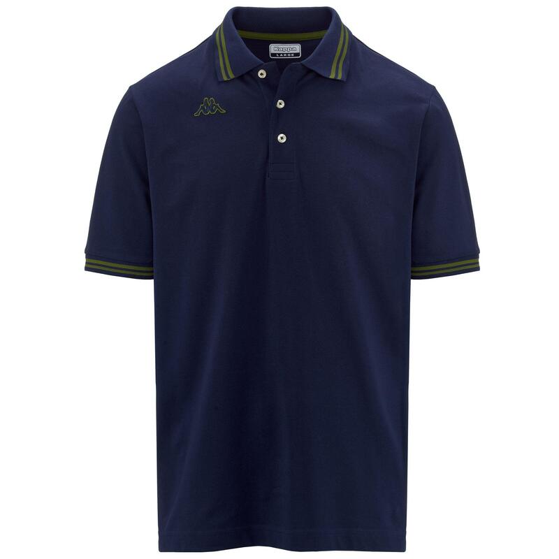 kappa polo maniche corte da uomo in cotone blu da fitness