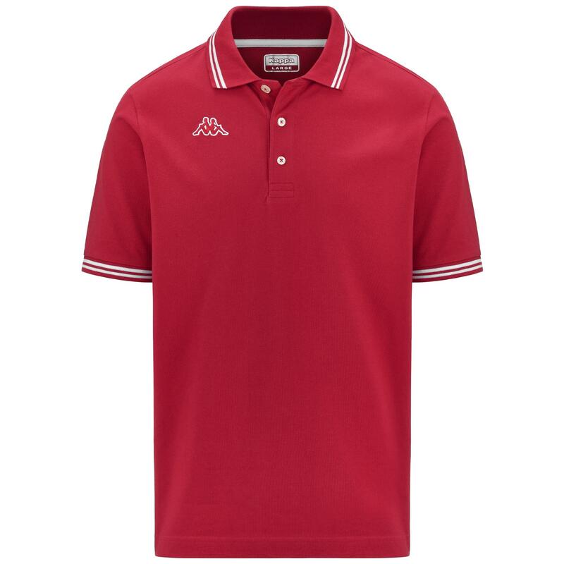 kappa polo maniche corte da uomo in cotone rosso da fitness