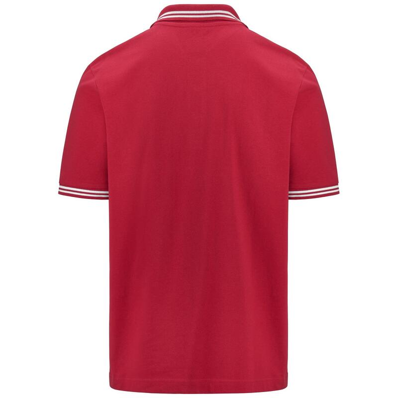 kappa polo maniche corte da uomo in cotone rosso da fitness