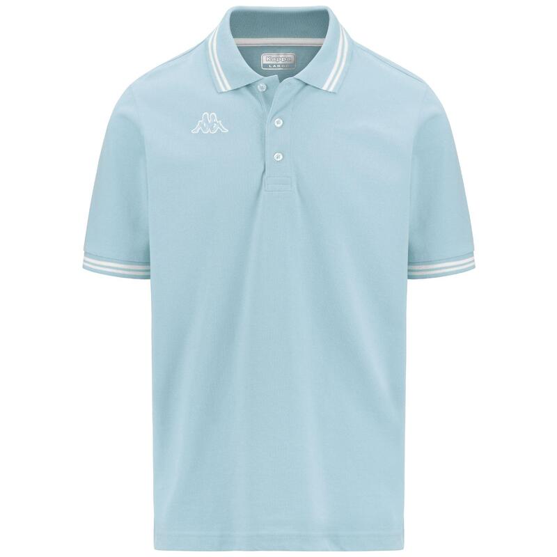 kappa polo maniche corte da uomo in cotone blu da fitness