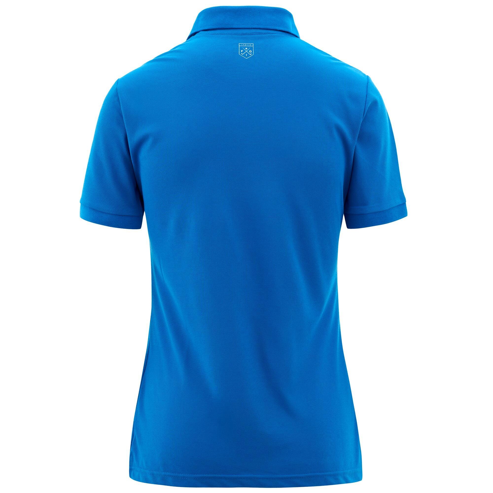 Polo da donna in cotone blu da golf 3/5