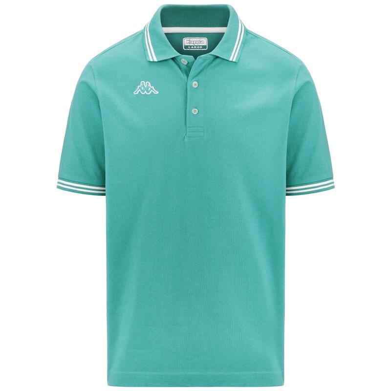 kappa polo maniche corte da uomo in cotone verde da fitness