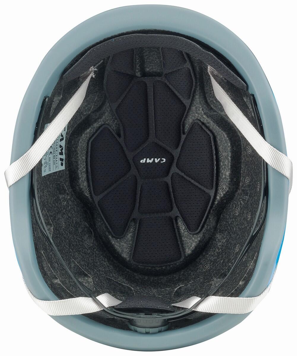 Kletterhelm Storm light blue-fuchsia 3/4