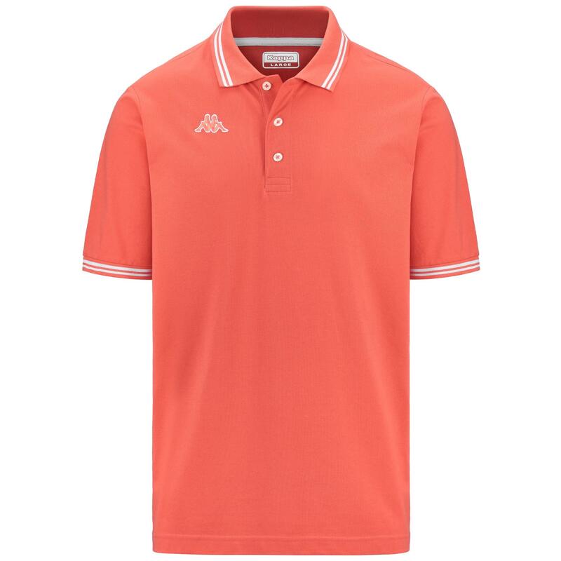 kappa polo maniche corte da uomo in cotone arancio da fitness