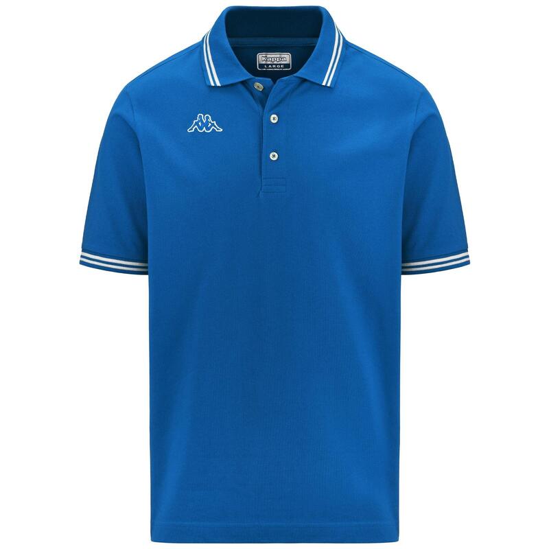 kappa polo maniche corte da uomo in cotone blu da fitness