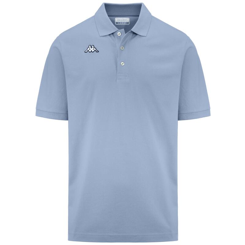 kappa polo maniche corte da uomo in cotone blu da fitness