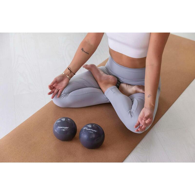 Tunturi ballon de fitness 13 cm 1,5 kg gris vinyle