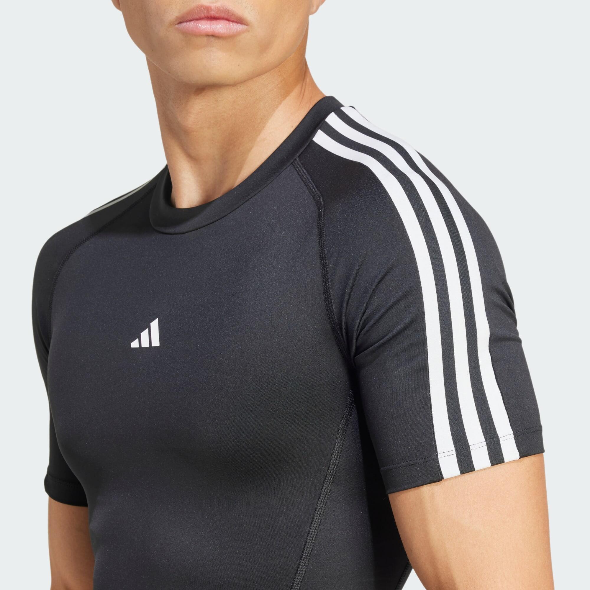T-shirt da allenamento TECHFIT Compression 3-Stripes 4/8