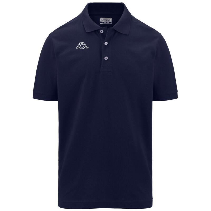 kappa polo maniche corte da uomo in cotone blu da fitness