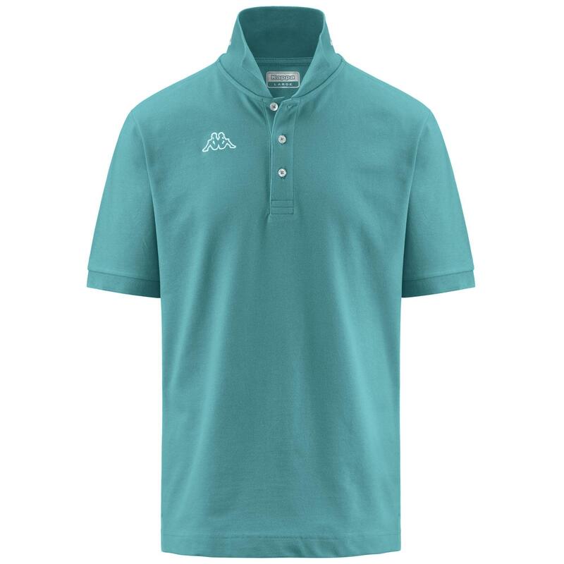 kappa polo maniche corte da uomo in cotone verde da fitness