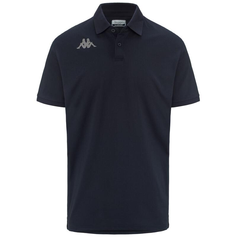 kappa polo maniche corte da uomo in cotone blu da fitness