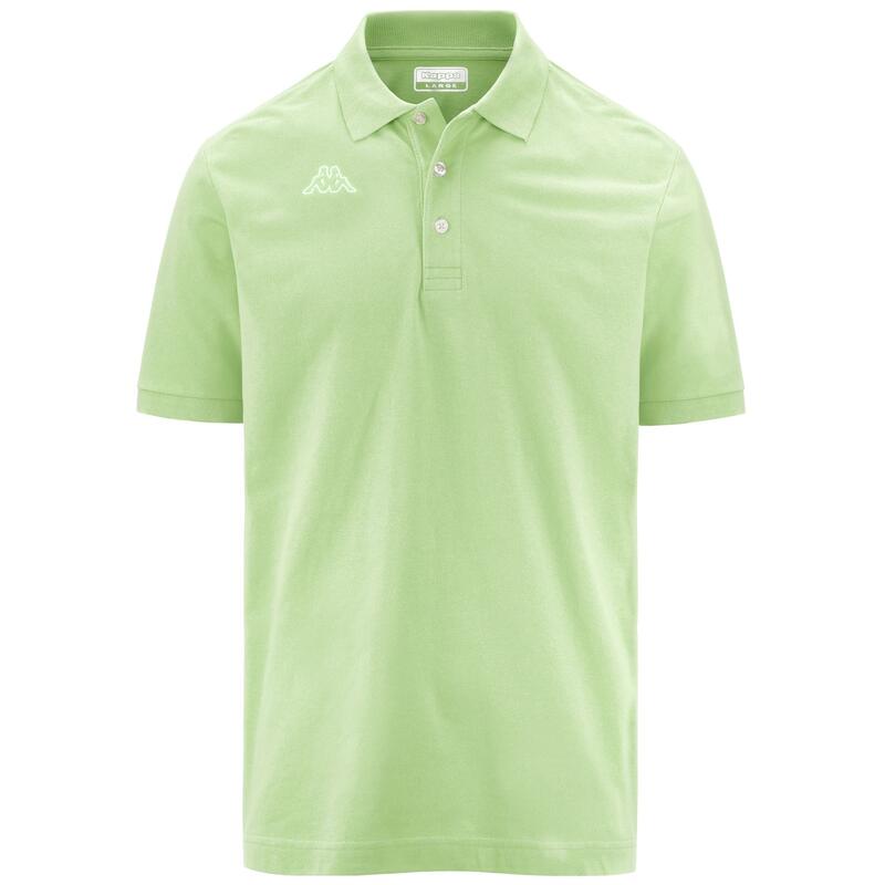 kappa polo maniche corte da uomo in cotone verde da fitness .