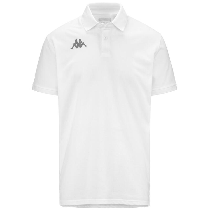 kappa polo maniche corte da uomo in cotone bianco da fitness