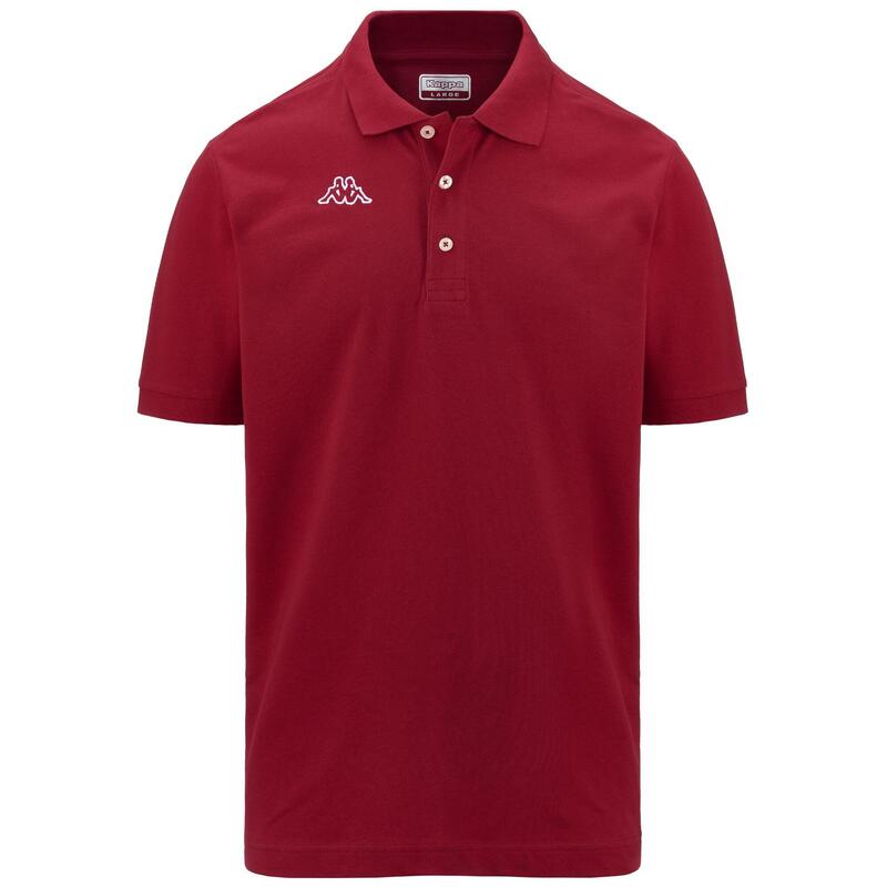 kappa polo maniche corte da uomo in cotone rosso da fitness