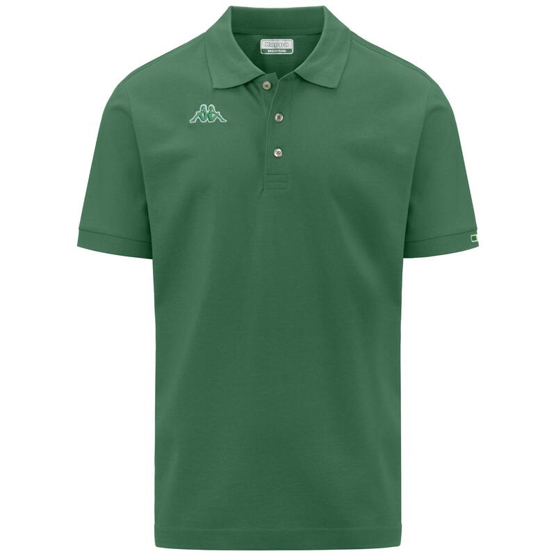 kappa polo maniche corte da uomo in cotone verde da cardio training