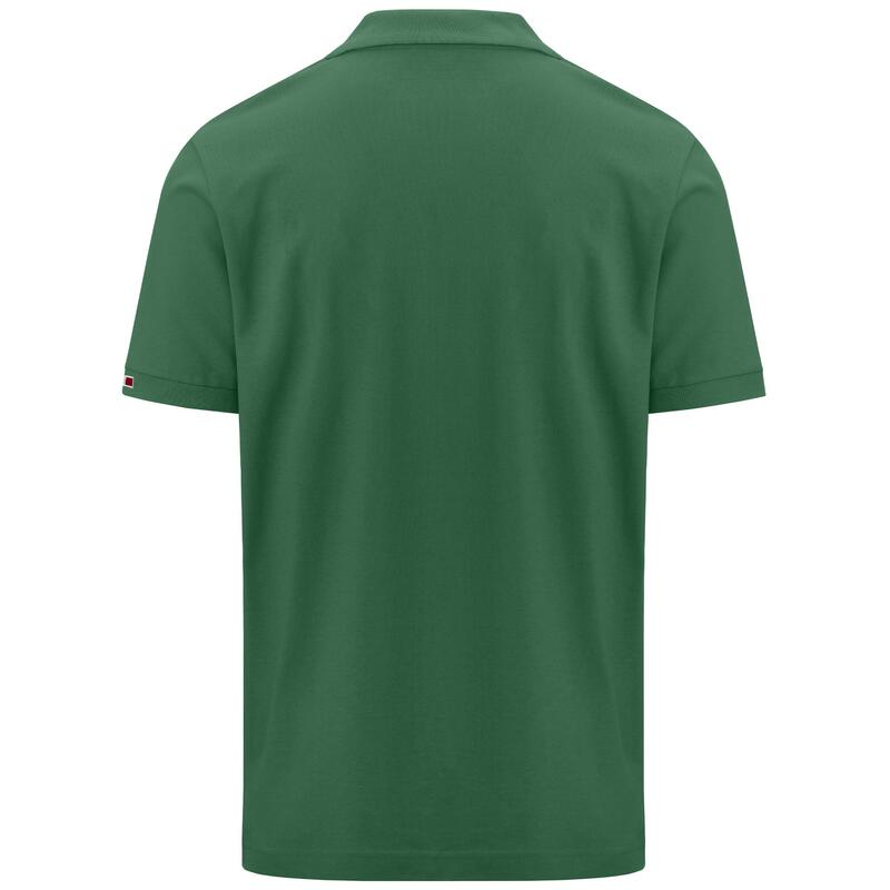 kappa polo maniche corte da uomo in cotone verde da cardio training