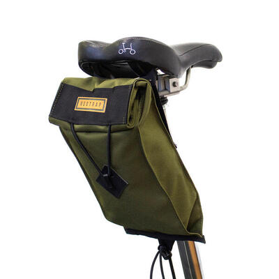 Borsa da sella Restrap City piccola per bici pieghevole verde oliva