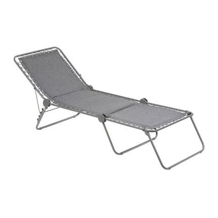 Lit de soleil pliant matelassé - SIESTA L - Gris - Lafuma Mobilier