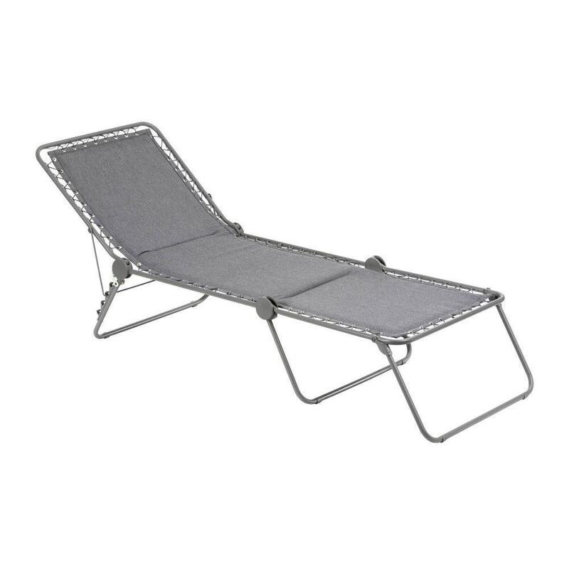 Chaise Longue Lafuma SIESTA L - Toile Batyline, Réglable 4 Positions, Structure Acier - Made In France (couleur Seigle)