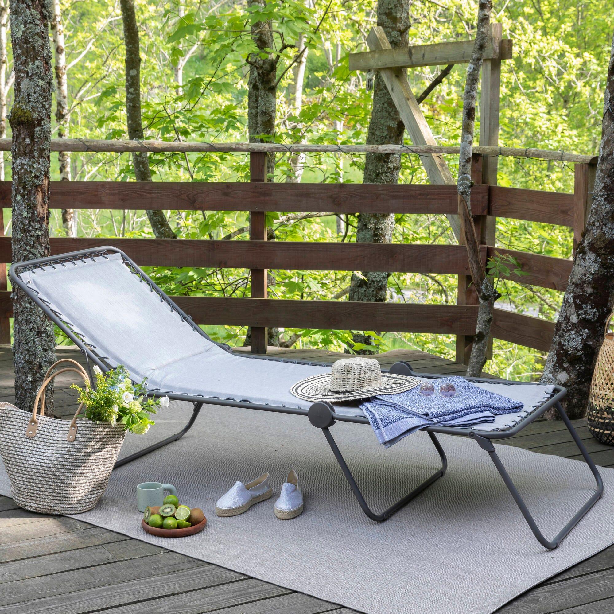 Lit de soleil pliant matelassé - SIESTA L - Gris - Lafuma Mobilier 7/7