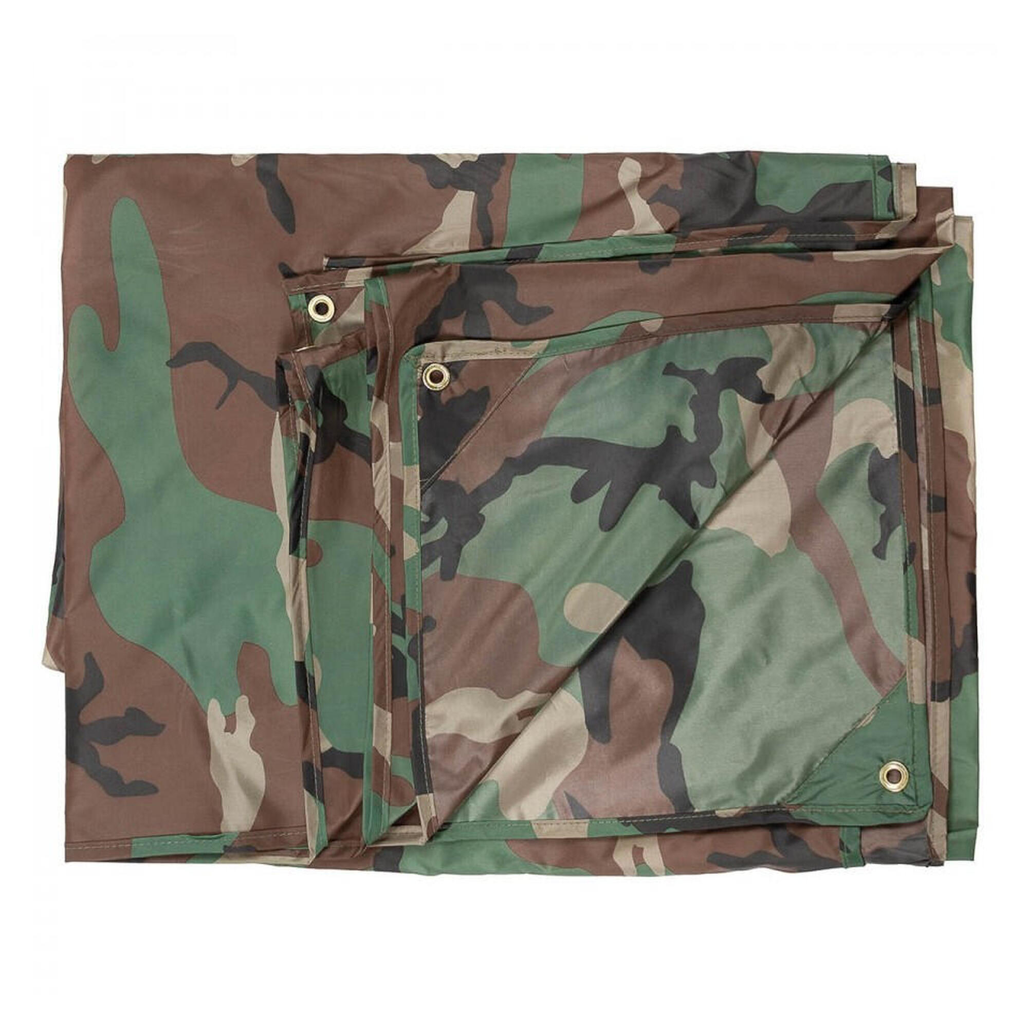 Mfh - Bâche Tarp Polyester Imperméable 300x330 Cm Camouflage Woodland - Parasol - Marron|vert - Taille Unique - Decathlon