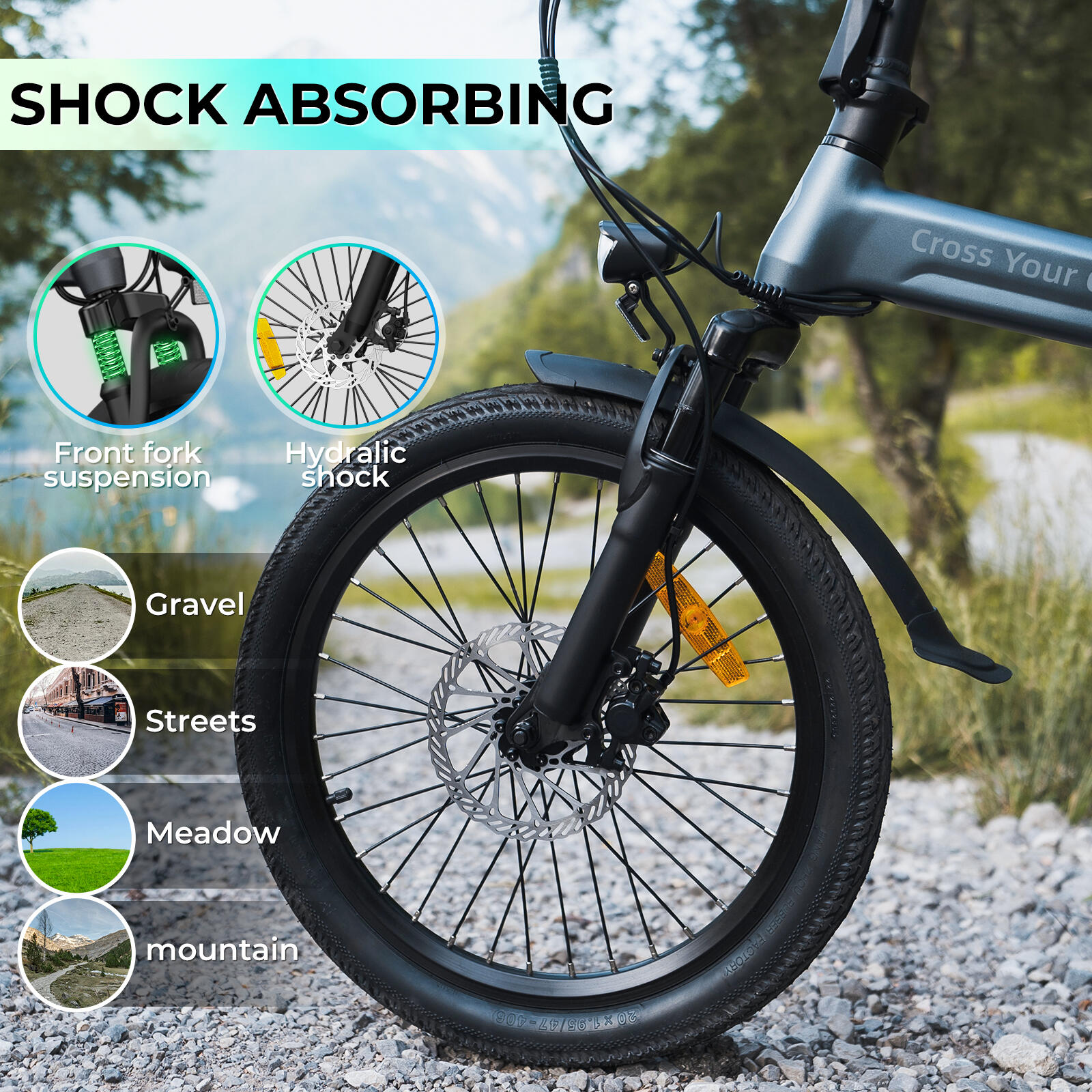 ADO Air20S Opvouwbare Elektrische Fiets, EBike Riemaandrijving, 18.5kg, LCD, APP 5/8