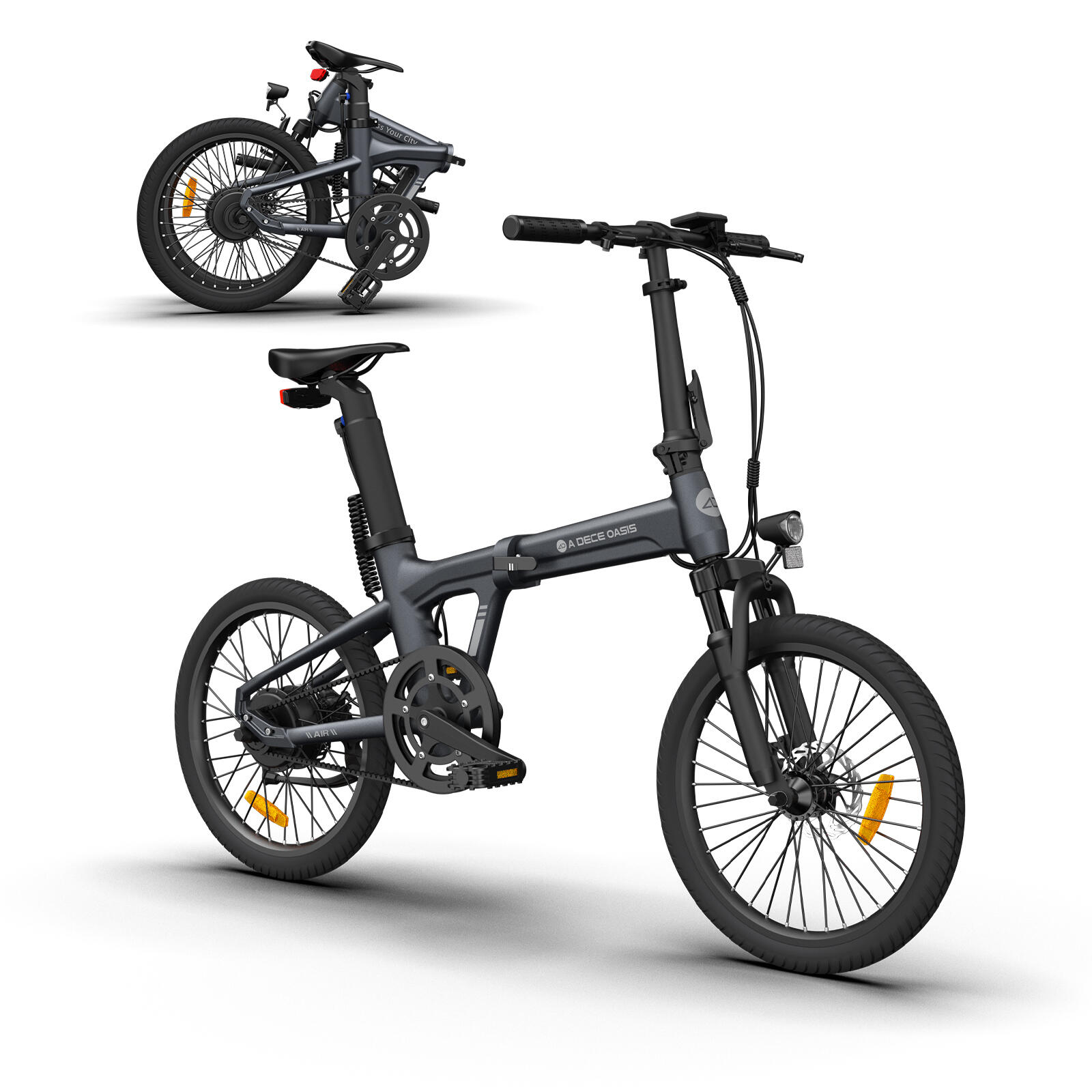 ADO ADO Air20S Opvouwbare Elektrische Fiets, EBike Riemaandrijving, 18.5kg, LCD, APP