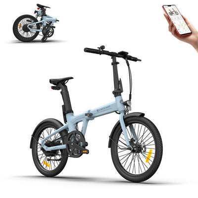 Bici elettrica pieghevole ADO Air20. EBike con trasmissione a cinghia. 17.5 kg