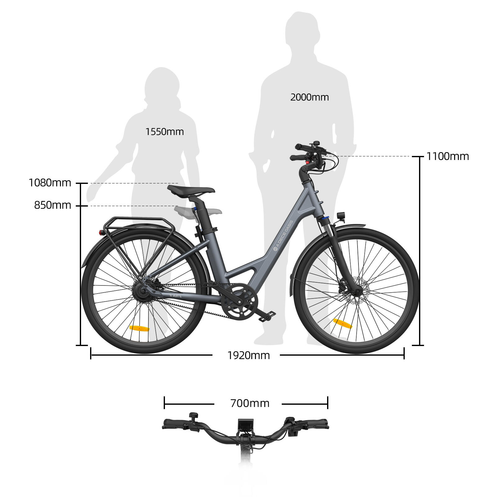 ADO EBIKE Air 28 Pro Bicicletta elettrica,ebike 28 pollici,motore Bafang,G 7/8