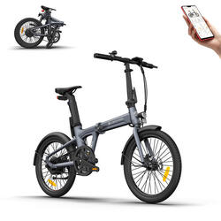 ADO Air20 Vélo électrique Pliable, EBike Entraînement par Courroie, 17.5kg, LCD