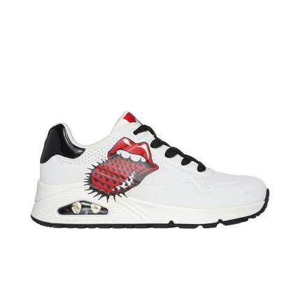 Y Original Baskets FEMME Skechers Uno Rolling Stones BLANC