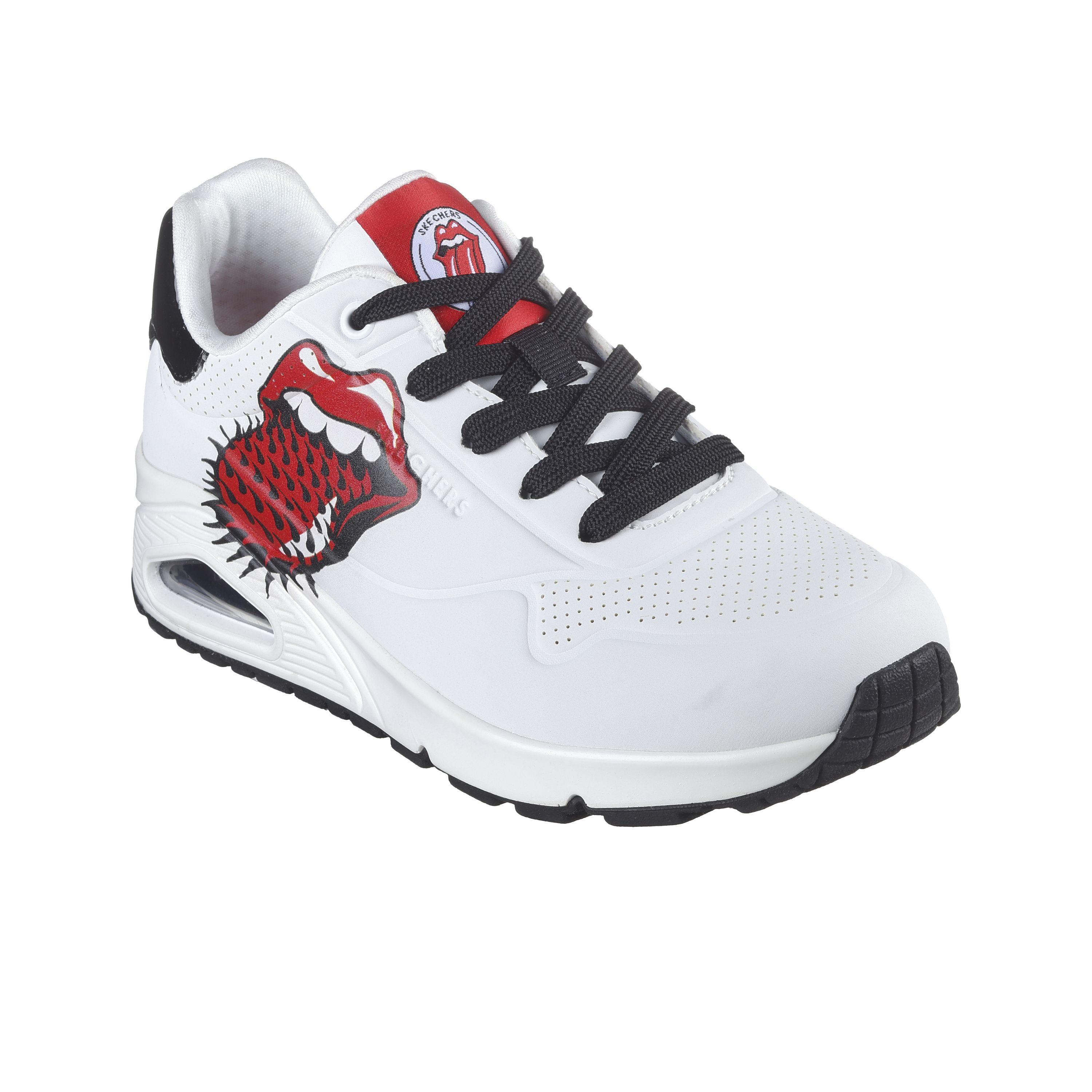 Y Original Baskets FEMME Skechers Uno Rolling Stones BLANC 2/5