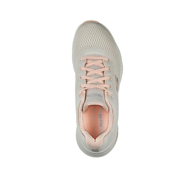 Zapatillas Deportivas Caminar Mujer Skechers 149057_NTCL Beige con Cordones