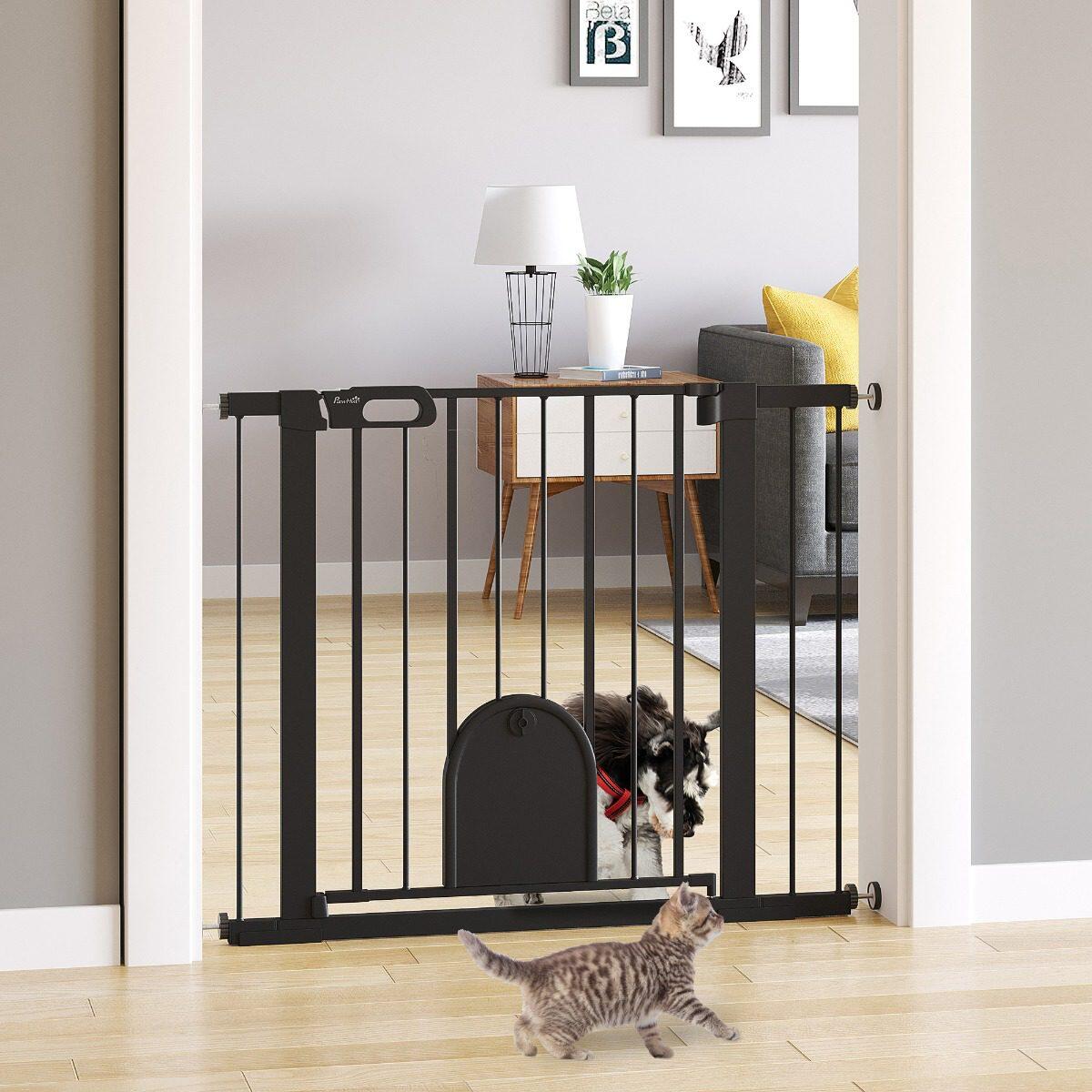 PAWHUT Barreira de Segurança PawHut 103x2x76 cm Preto