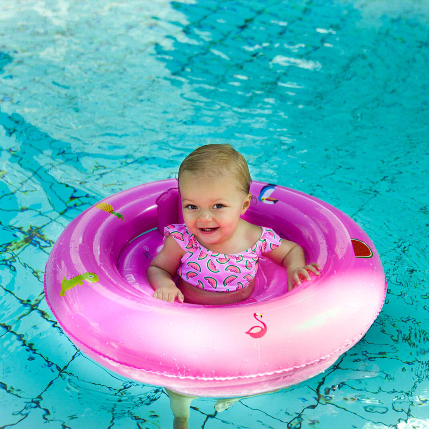 Zwemband baby float roze 0 1 jaar 2/5