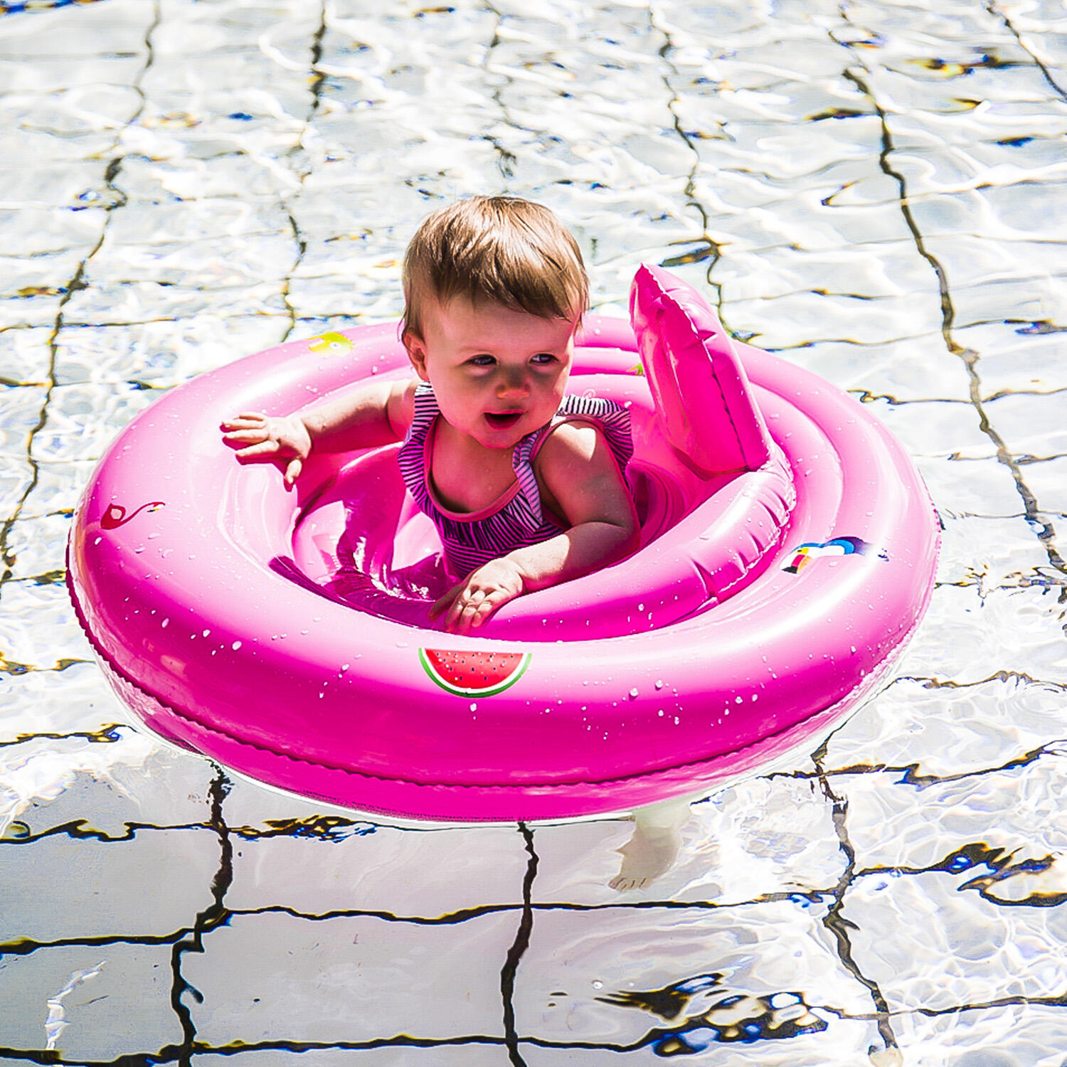 Aufblasbarer Baby Schwimmring Mit Sitz – Rosa Pool Schwimmhilfe Für Kleinkinder (6–16 Kg) – Sicherer Schwimmsitz Für Planschbecken & Pool, Ab 12 Monaten