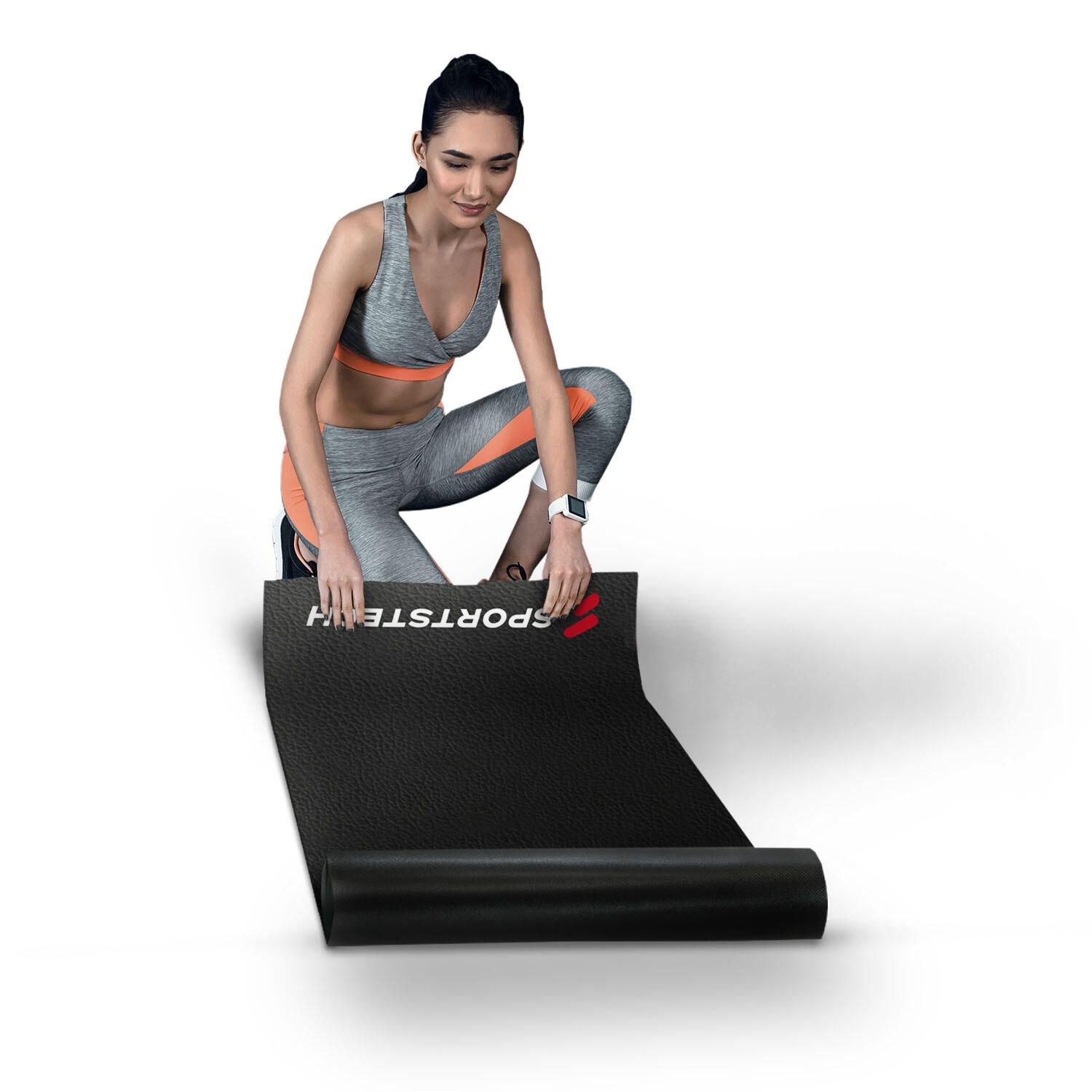 Tapis de protection pour équipement de fitness - Multimatériau noir, 3 tailles 3/7