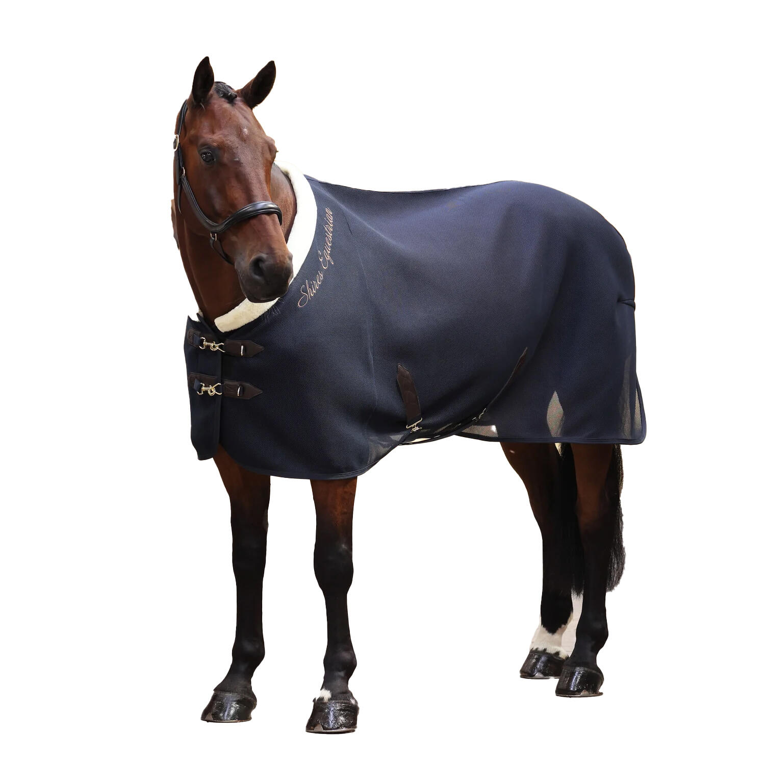 Deluxe StandardNeck Air Motion Horse Cooler Rug (Navy) 1/3