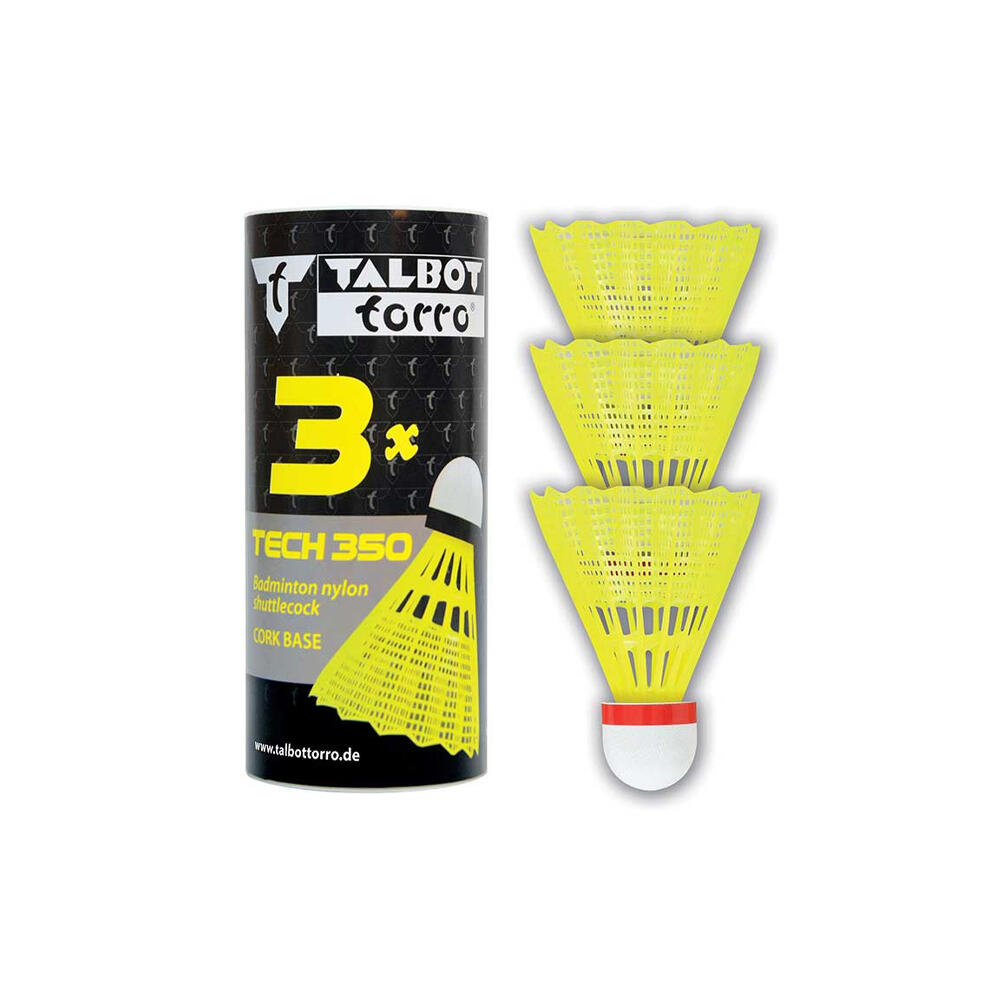 TALBOT TORRO Tech 350 Nylon Shuttlecock (Pack of 3) (Red)